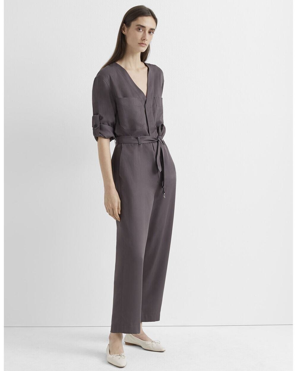 NWOT Club Monaco Utility Jumpsuit with Pockets in Dark Grey Size 10